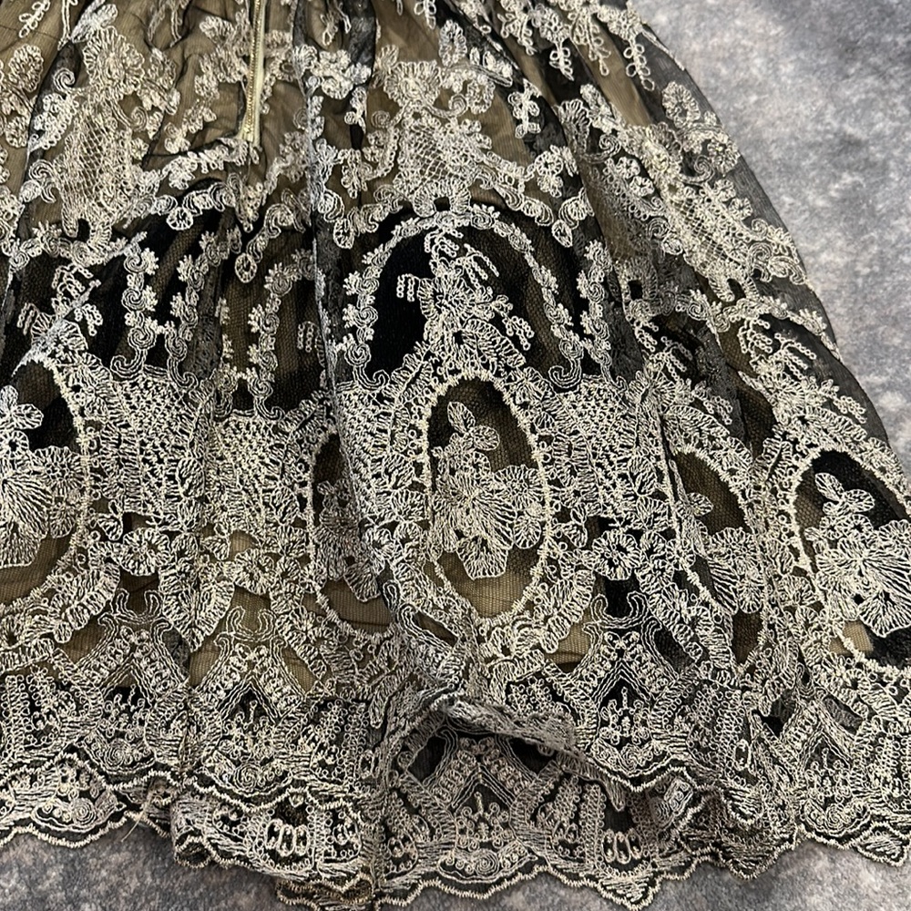 INA AMAZING GOLD AND BLACK LACE T BACK DRESS - Picture 8 of 15
